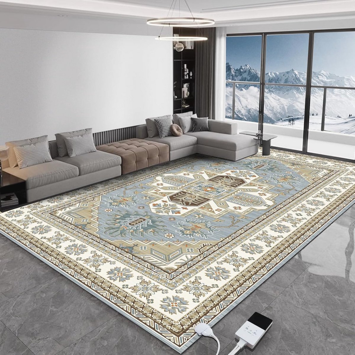 Elektrisch verwarmd tapijt met timer voor snelle verwarming - 140 x 200 cm