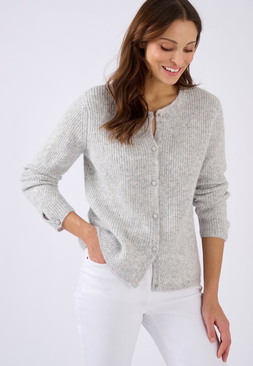 Damart - Cardigan parelsteek van mix alpaca - Grijs - L