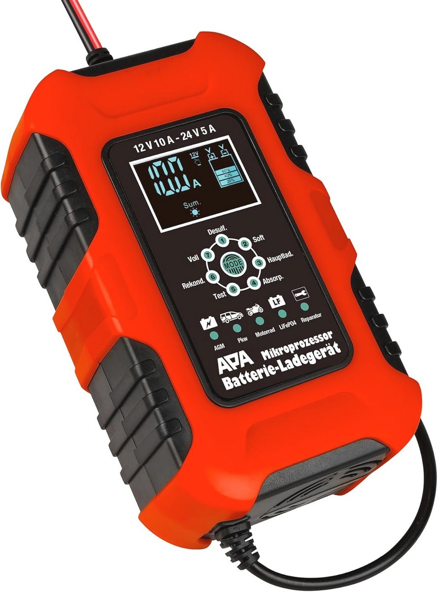 Intelligente acculader 12V 24V 10A