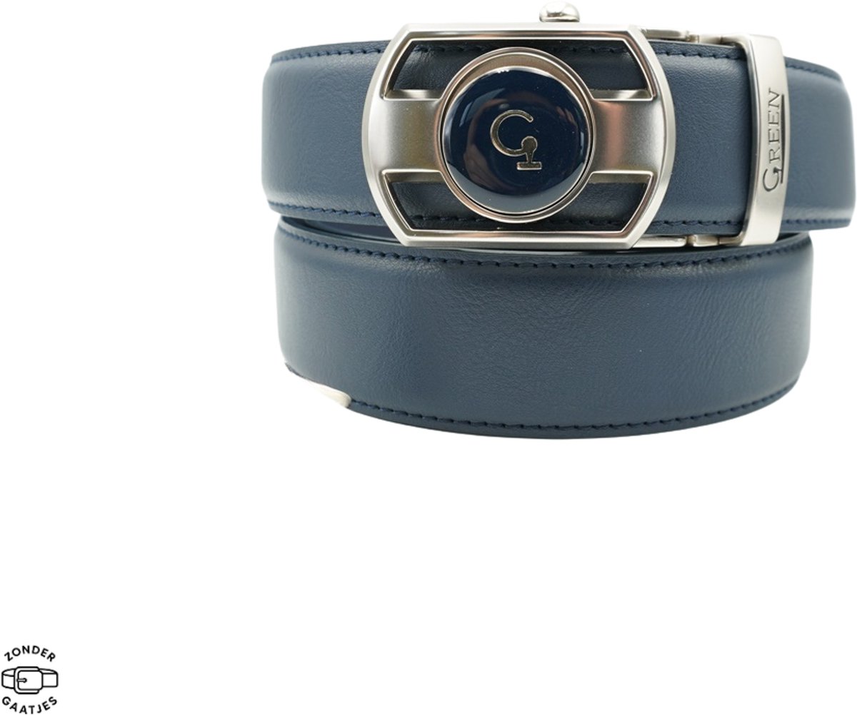 ®Green Golfriem Heren Pro - Verstelbare Riem - Riem Heren en Dames - Golfen - Zonder Gaatjes - Golf Marker - kleur navy matt