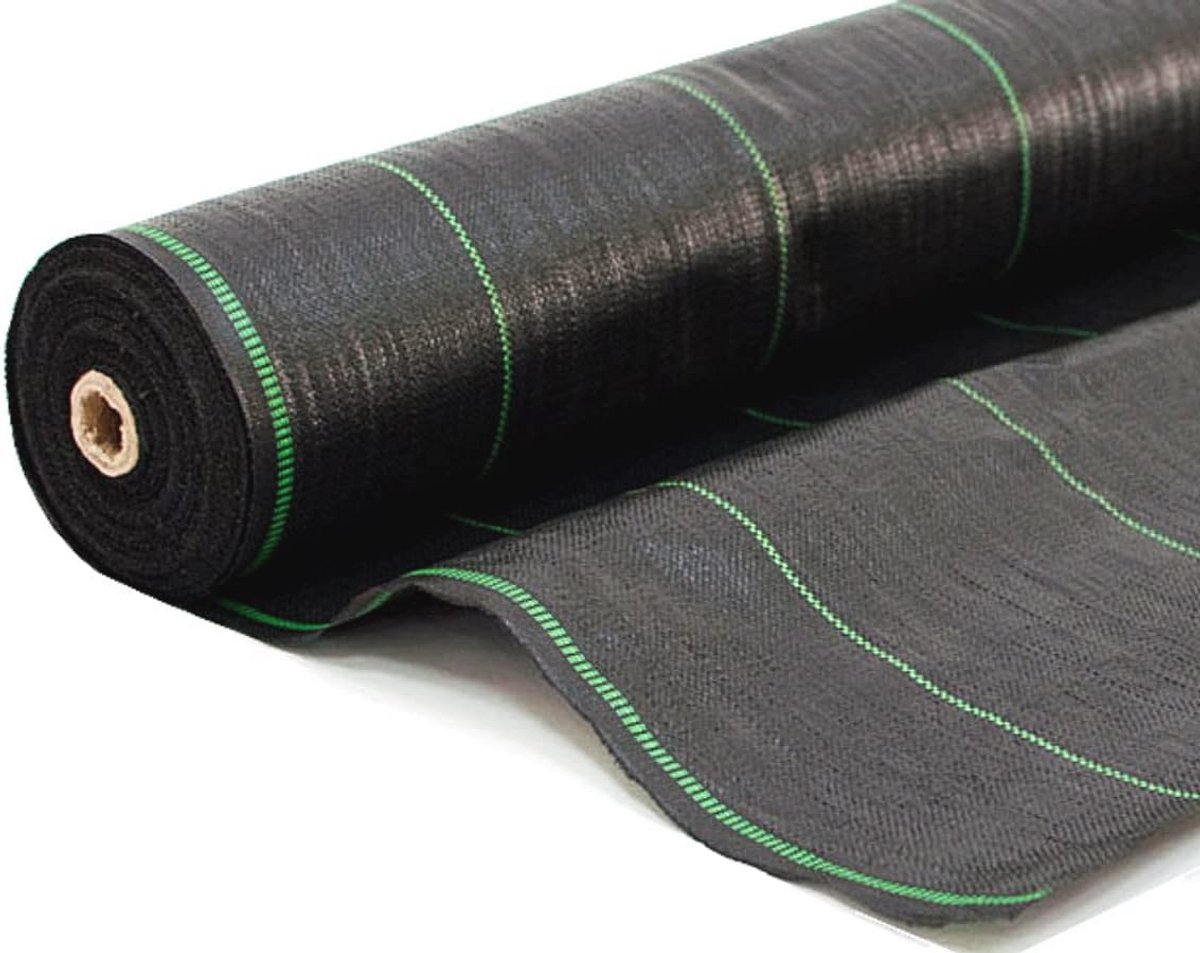 Anti-onkruiddoek 1,6 x 20 m - Waterdoorlatend en scheurvast voor effectieve onkruidbestrijding