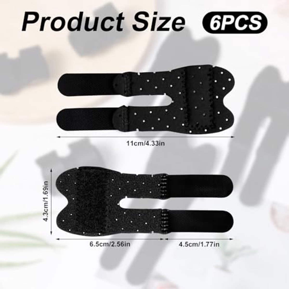 6Pcs Trigger Finger Splints, Finger Splints for Broken Finger Knuckle Immobilization Straighten Arthritis Pain Relief Finger Brace for Thumb/Middle/Ring/Index Finger/Pink, Black