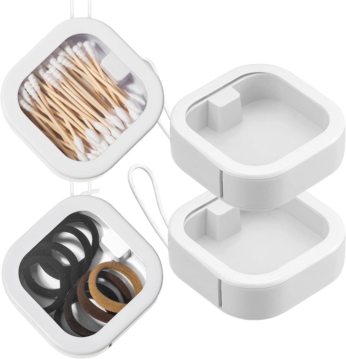 Haaraccessoires Organizer - 2 Stuks Reis Qtip Houder en Badkameropslag