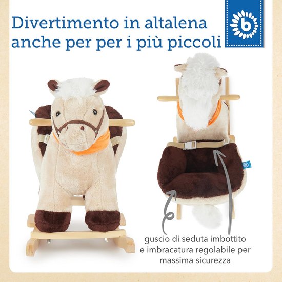 Pluche Schommeldier Paard voor Baby's - Hobbelpaard vanaf 9 maanden van Merkloos — afbeelding 5