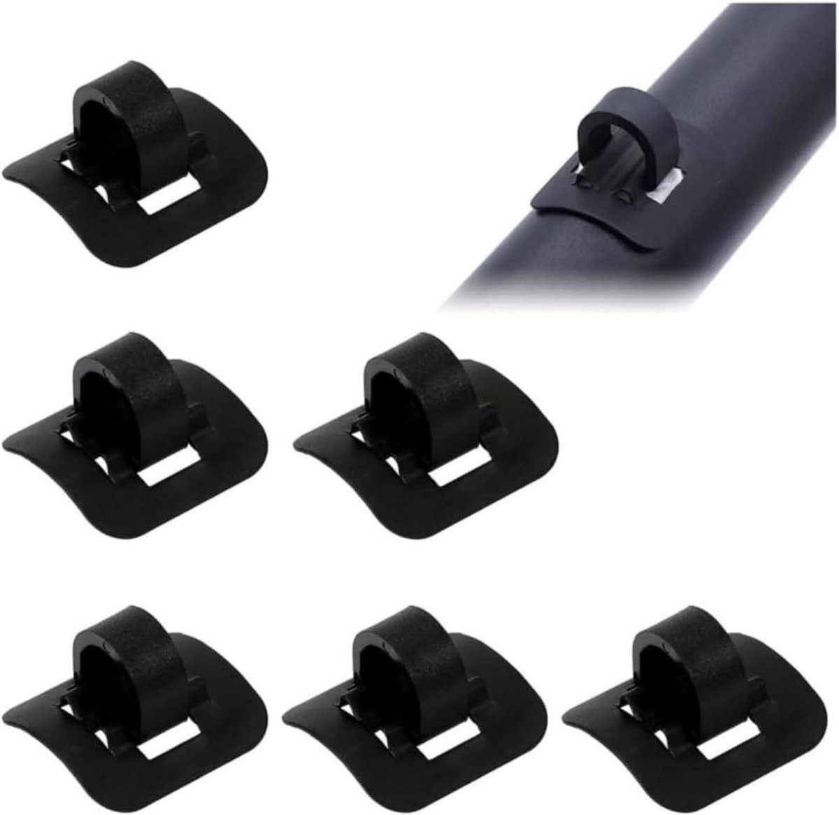 6 Pcs C Clip Kabelgeleider voor Fiets - C-Clip Trekbevestiging - MTB Fietsframe C Gesp - Zelfklevende Trekgeleider voor MTB en Wegfietsen