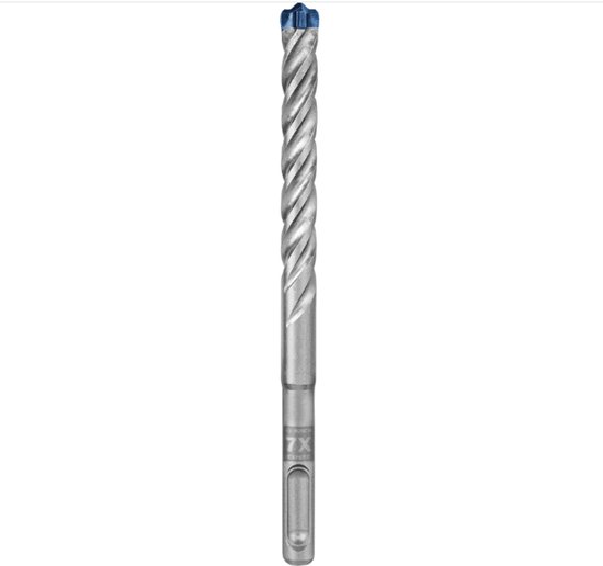 Bosch EXPERT SDS plus-7X hamerboor met een blauwe punt en een gedraaid boorlichaam.