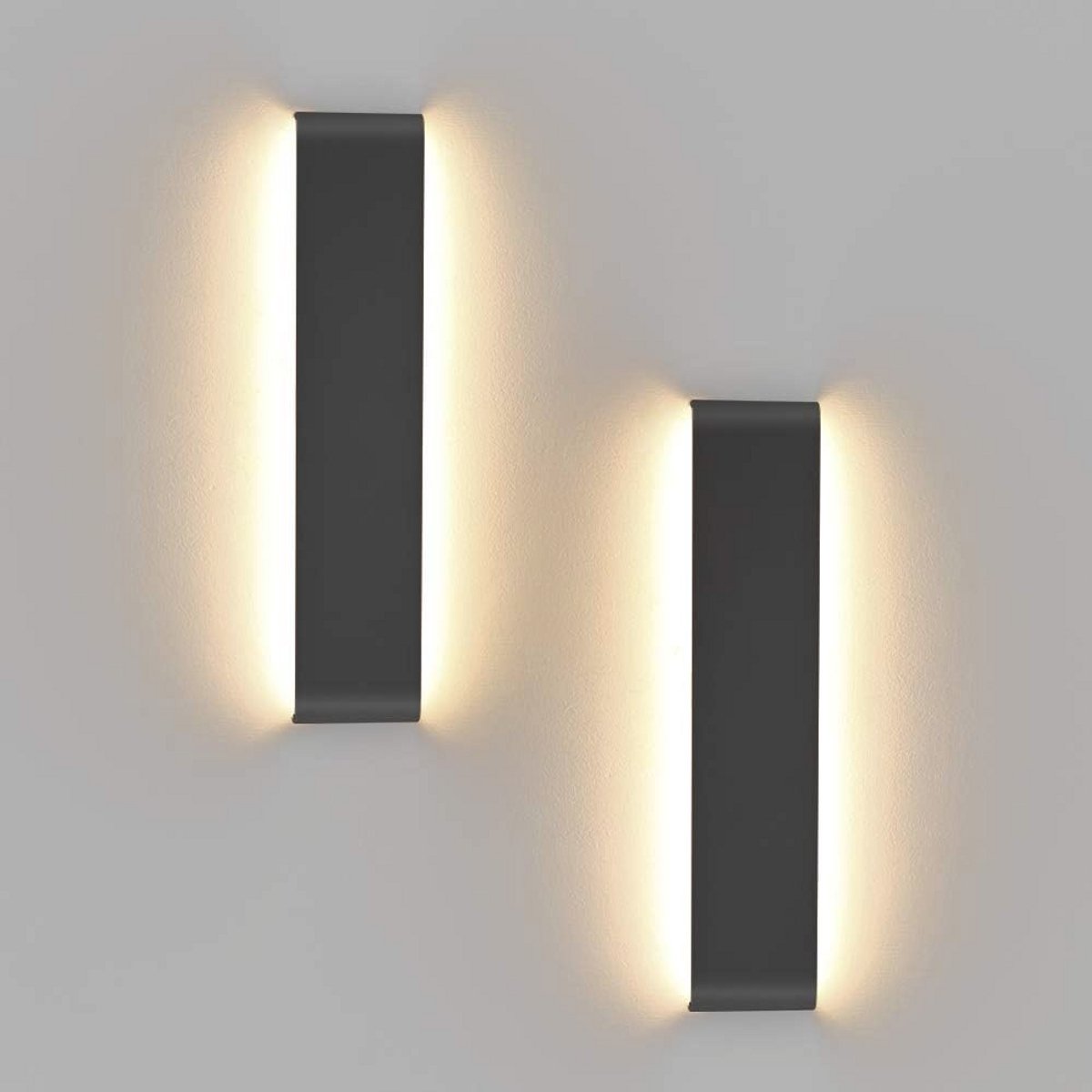2-Pack 41 cm LED Wandlamp Up Down - Warmwit 3000K Decoratieve Verlichting Voor Trappenhuis, Eetkamer en Woonkamer