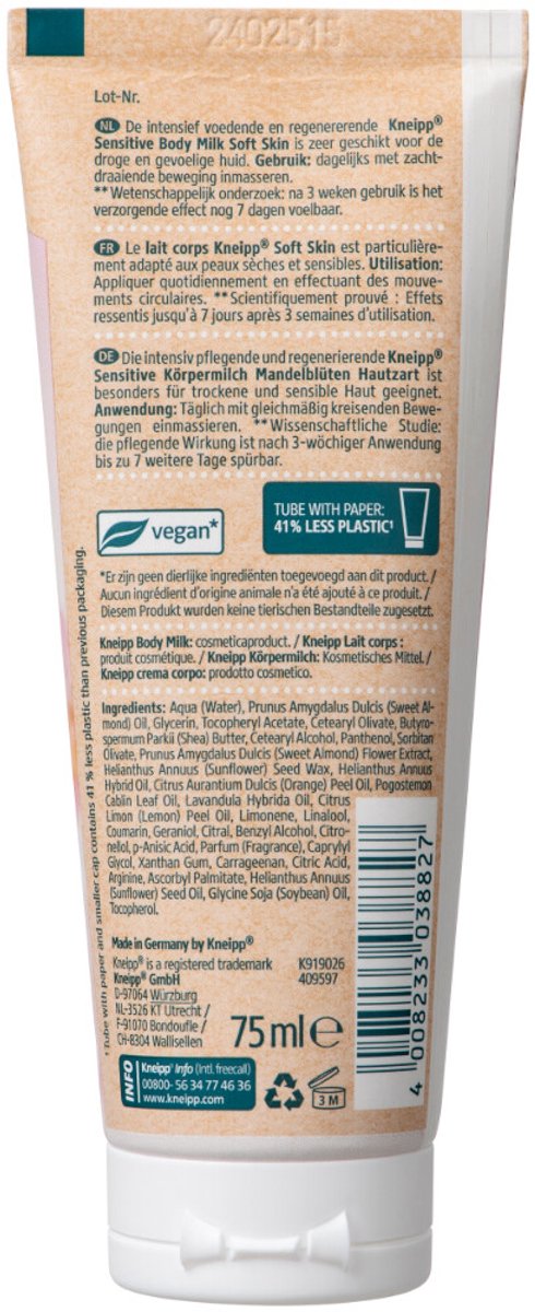 Kneipp Mini Bodymilk Soft Skin - 8 x 75 ml - Voordeelverpakking