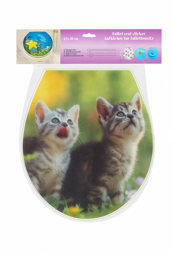 Reinhard | Autocollant de siège de toilette Chats 32 x 38 cm