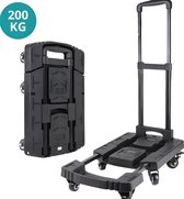 Truskore Steekwagen - Opvouwbaar - Inklaapbaar- Transportkar - Steekkar - Transportwagen - Plateauwagen - Max. 200kg - Zwart
