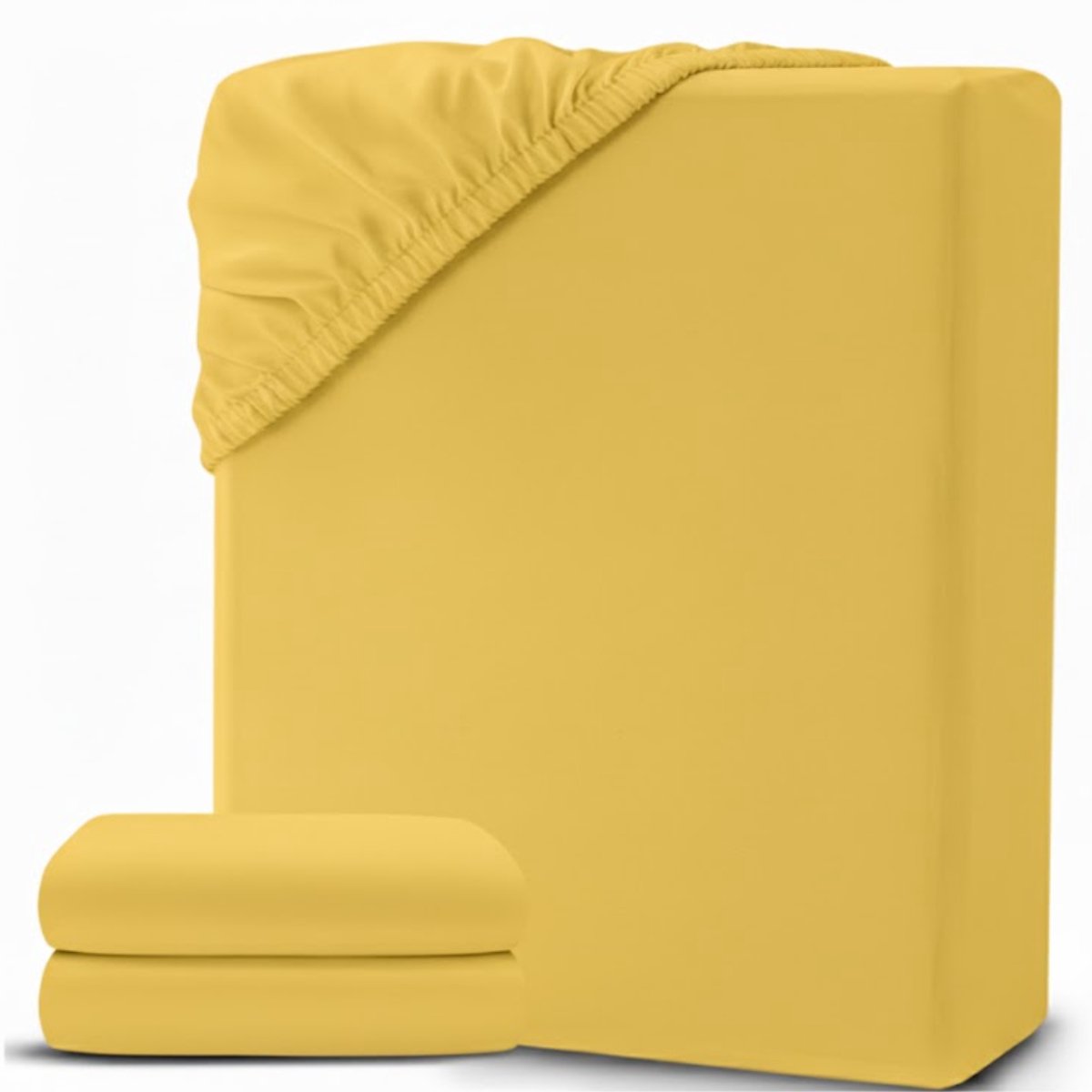 White-Label® Matrasovertrek 180x200 - Dekbedovertrek - Hoeslaken - Matrasbeschermer - Extra Zacht - Geel