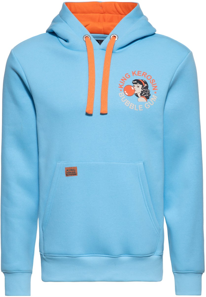 Hoodie | Blauw | Maat XL | Kauwgom | Bubble Gum | Licht Blauw | King Kerosin | Mannen | Heren | Tiener | Jongens | Herfst | Winter | Trui | Fashion | Mode | Herenmode | Kauwgom | Bubblegum | Humor | Wintertrui | Trui | Capuchon | Loungewear | Chill