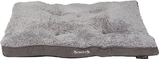 Scruffs Cosy - Comfortabel hondenkussen in 4 kleuren - Met imitatie suède buitenvoering en superzachte binnenvoering - 100 x 70 cm - Grijs - 82 x 58 cm