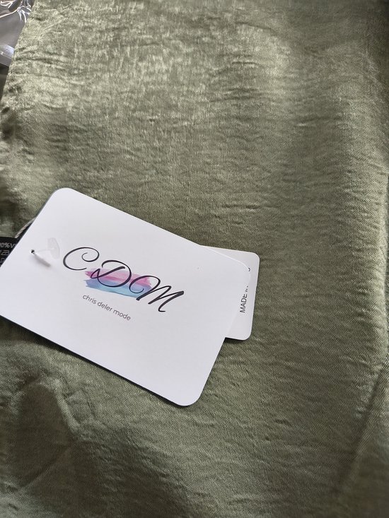 Lange glanzende dunne dames sjaal Alma-effen olijf groen-omslagdoek-stola