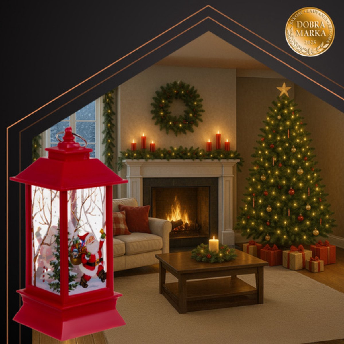 Ruhhy Kerstlantaarn - 2x - rood - 12 x 5 cm - kunststof - LED licht - lantaarn - kerst - kerstlicht – foto 4