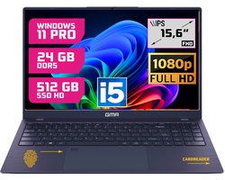 GMR Professional Laptop / 15.6 Inch Full HD Display / Intel Core i5 / 24GB DDR5 RAM / 512GB SSD / Windows 11 Pro / Perfect voor Zakelijk en Studiegebruik