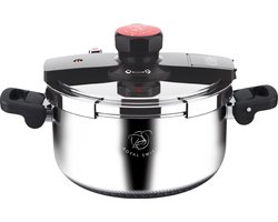 Royal Swiss® Snelkookpan 4.5L – Hogedrukpan 24 cm RVS Triply – Inductie – Veilig Drukventiel