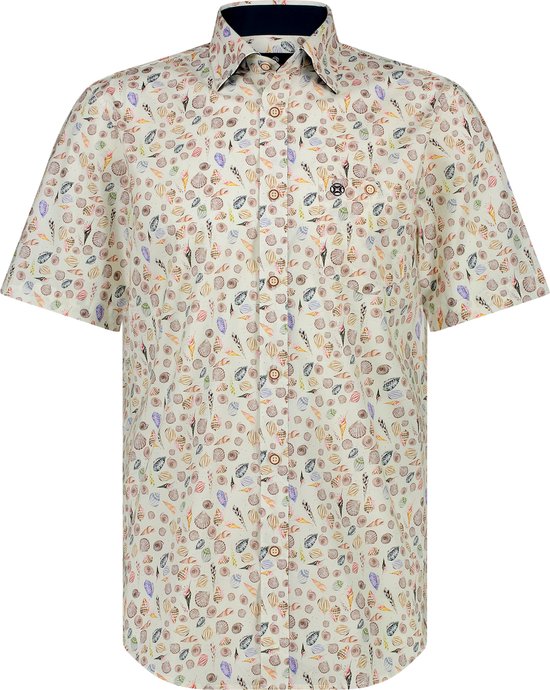 Chemise Fellows United à manches courtes, couleur coquillages ocre (41.6631 - 153)