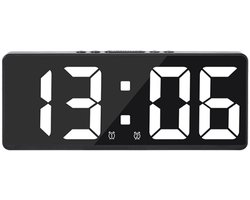 Ynkkvre -Digitale Wekker – Groot Display met Tijd, Datum & Temperatuur – USB & Batterijvoeding, Alarm met Snooze, Spraakbesturing