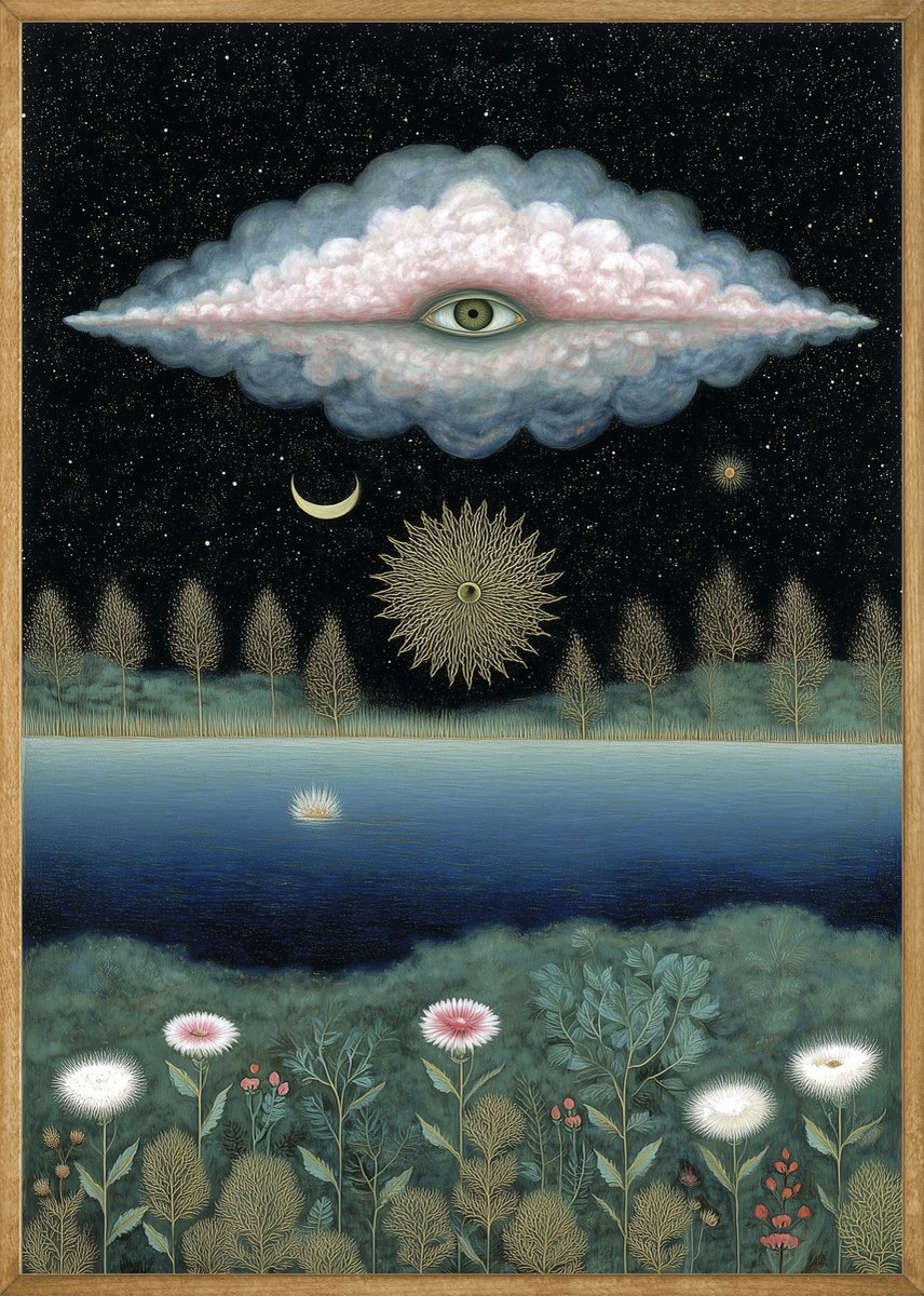 Sterrennacht aan de Oever Poster - 21x30 cm