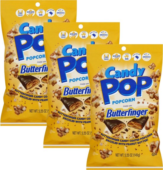 candy pop popcorn butterfinger 3x 149 gram