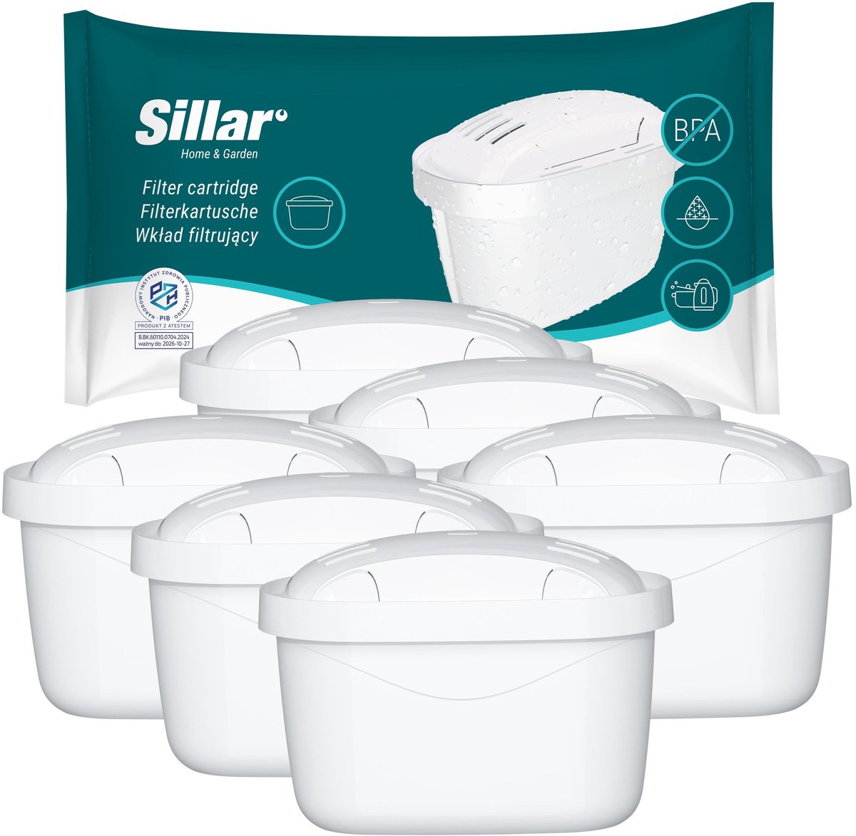 6x Aquafloow Waterfilters voor Brita - voor Waterkan - waterfilters voor Maxtra+, Style, Merella Cool, Mavea Elemaris XL