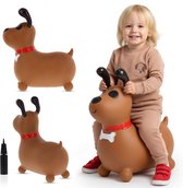 sun baby - Springdier met pomp vanaaf 1 jaar - Hond - bruin - max 50kg, duurzaam rubber, gecertificeerd, bpa-vrij, springpaard, springhond