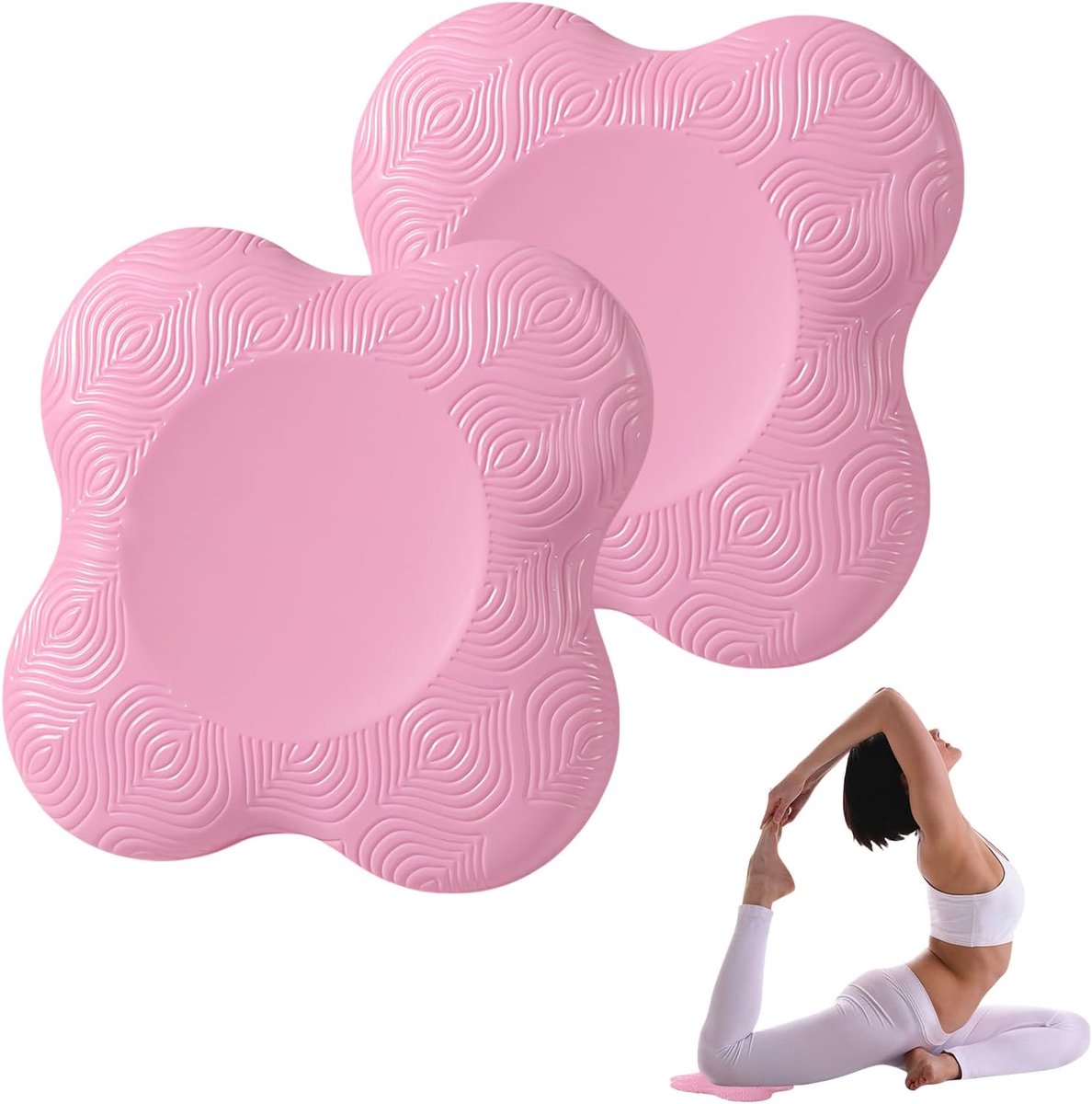 2 x Yogamat- Yogamat antislip - Yogamatten - beschermt de knieën、 handen、polsen en ellebogen - slijtvast -antislip （20.3 x 20.3CM）