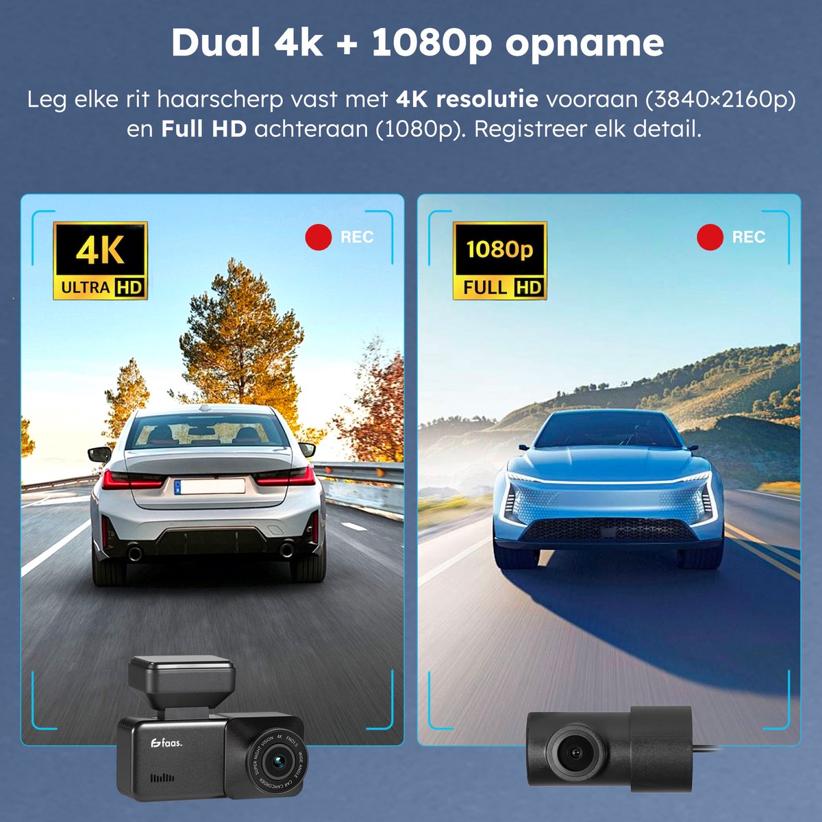 Faas Dashcam - Incl. GPS functie - met 64GB SD - 4K Full HD thumbnail 4