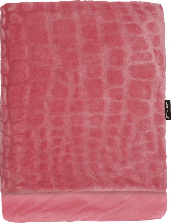 Melli Mello - Sweet Escape - Plaid - Roze Croco-Print - Zacht Flanel - 130x170 cm