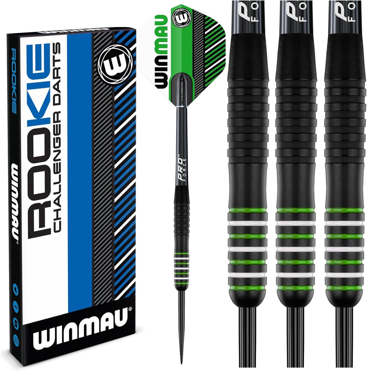 Winmau - Dartpijlen Brass Darts Rookie 20 Gram - Groen