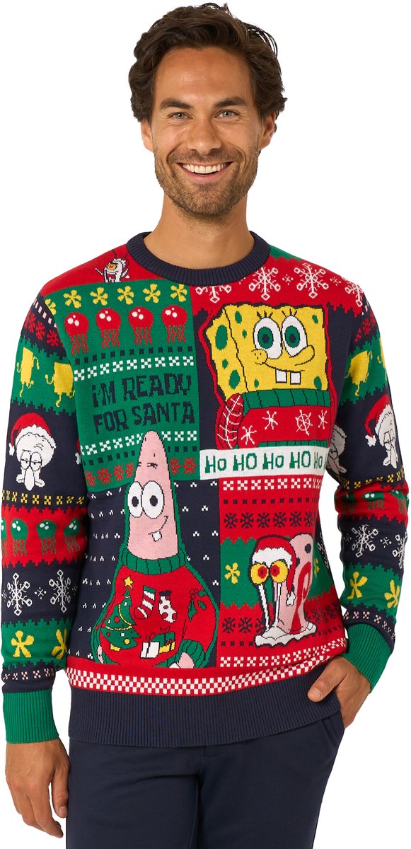 OppoSuits SpongeBob Sweater - Foute Kersttrui - Wollen Trui - Maat L