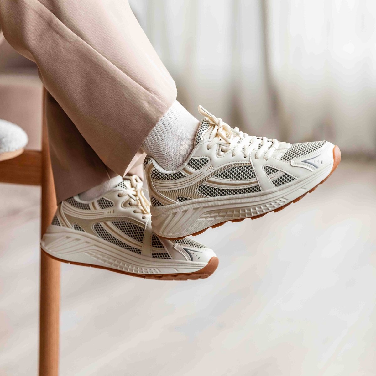 Ann Rocks Sneakers beige Textiel - Maat 37