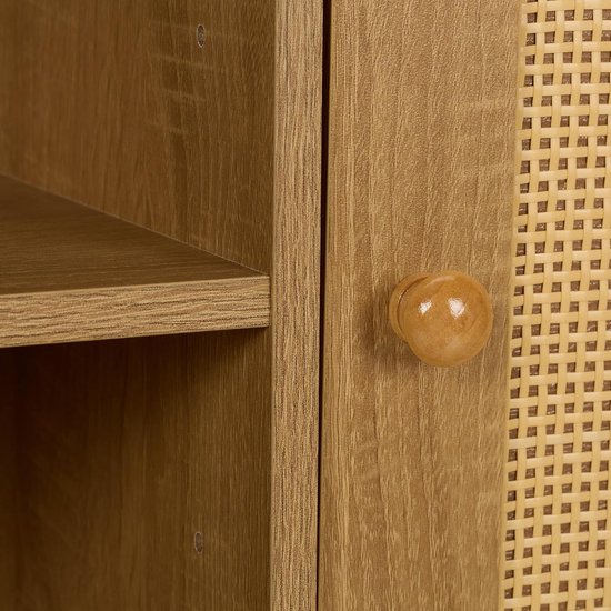 Modern Dressoir 80x35x79,5cm - Met 2 Lades En 2 Deuren - Metalen Poten Mdf Wit