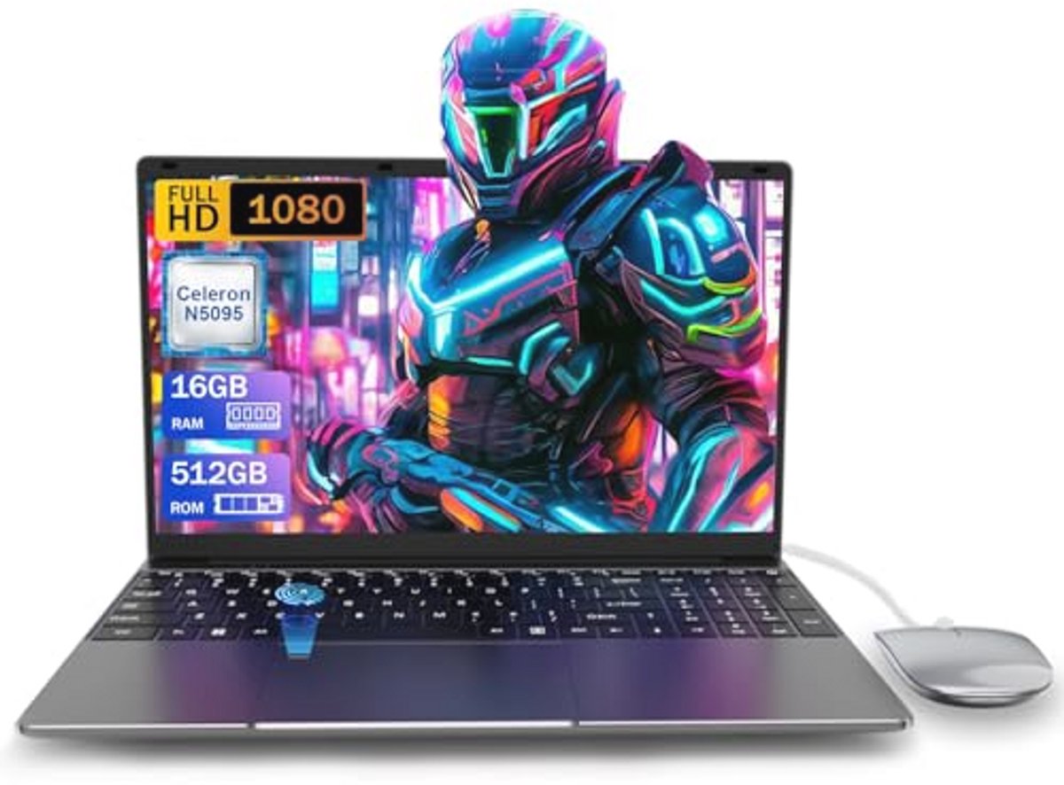 Laptop 15.6 inch met 16GB RAM en 512GB SSD voor dagelijks gebruik