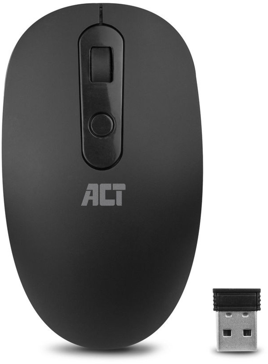 ACT Muis draadloos - 1200 DPI - 2.4Ghz USB Mini Dongel - Links- en rechtshandig - Lichtgewicht – AC5110