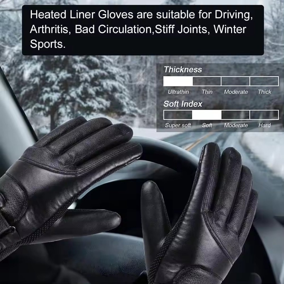 Handschoenen - Verwarmde handschoenen - Elektrische verwarmde handschoenen met drie snelheden, USB-oplaadbare verwarmde handschoenen, warme winterfiets handschoenen, motorhandschoenen, skihandschoenen, vishandschoenen - Schakeltype — cadeau in Sport & Outdoor - foto 2