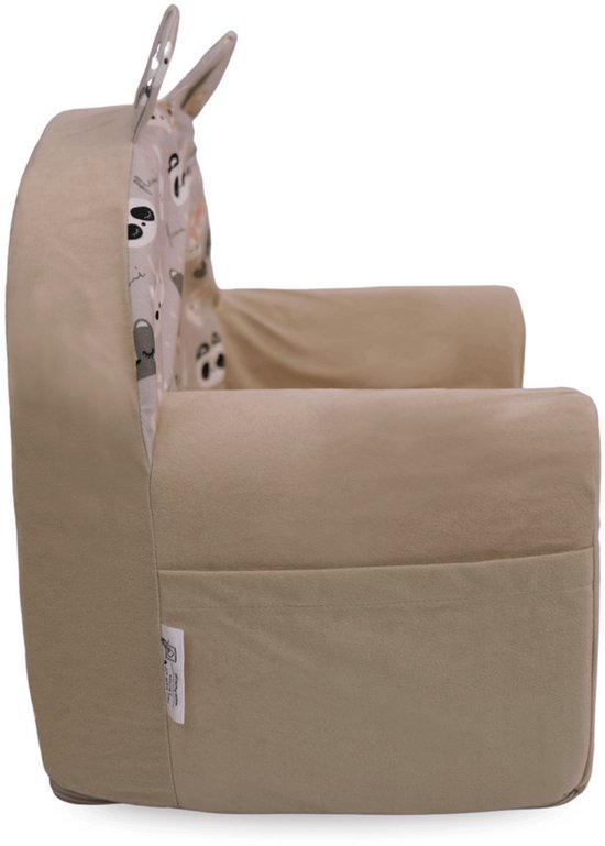 Flumi Kinderfauteuil van schuim - Beige met berenprint van Merkloos — afbeelding 2