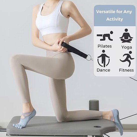 1Pack-Yoga Sokken Antislip Dames -Pilates Sokken - Five Toe Sokken- Ademende Katoenen Pilates Ballet Sokken- voor Dans, Workout, Fitness, Hardlopen-Wit — afbeelding 4