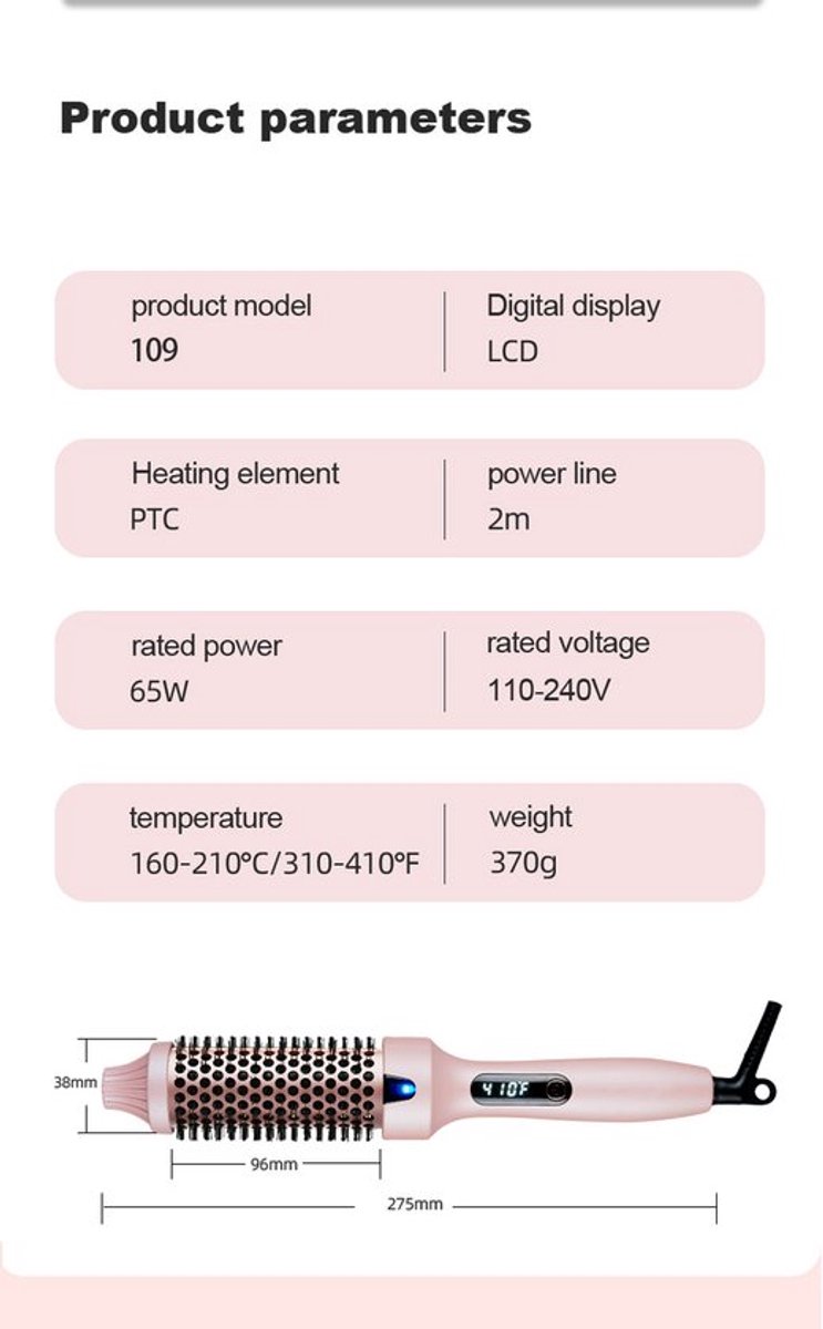 Nieuwe pluizige kam - steil haarkam, krultang, steil - afbeelding 2