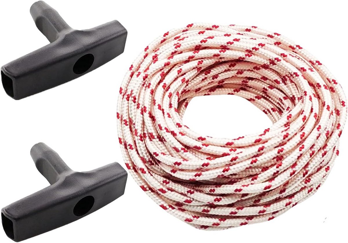 Startkabel Grasmaaier - Trekstarter Touw - Motor Starten - Universele Pasvorm - 3mm Diameter - Zwart