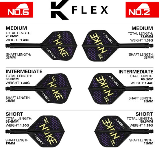 Target K-Flex Luke Littler NO2 - Dart Flights - Short van Target — afbeelding 3