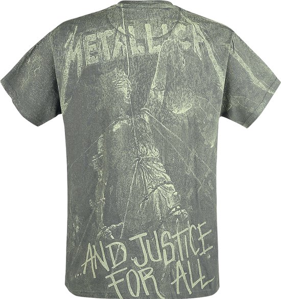 T-shirt homme Metallica - L - And Justice For All - Gris Grijs