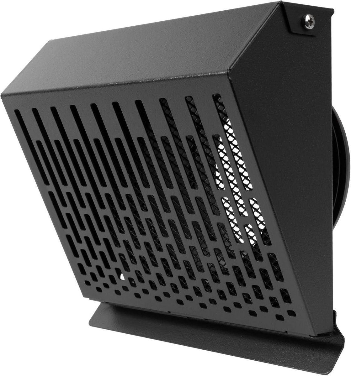 Afvoerlucht Ventilatierooster 125 mm met Rubberen Afdichting - Zwarte Buitenafzuiging Weerbestendig