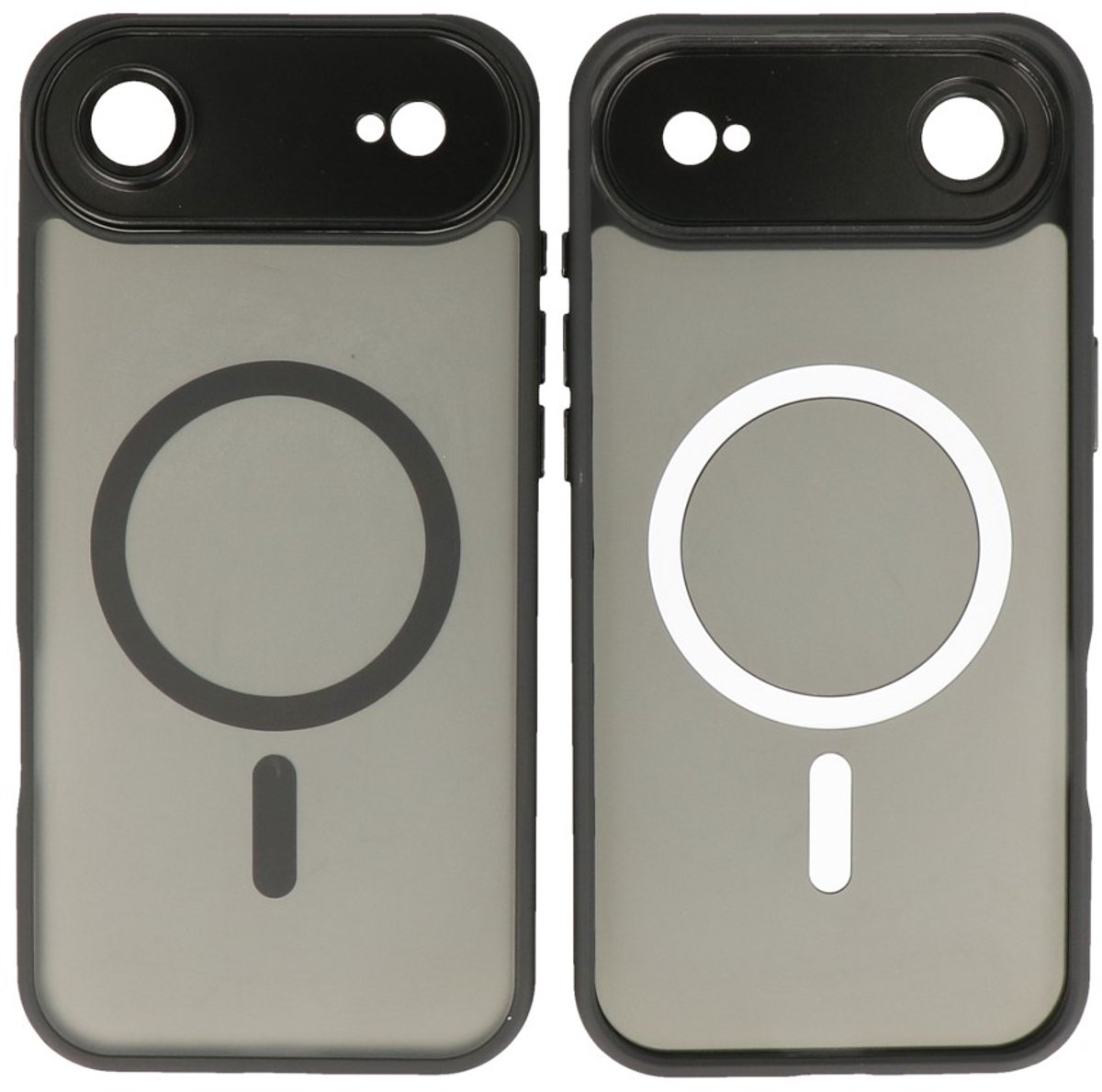 MagSafe Hoesje Geschikt voor iPhone Air - Mat-Transparent met Camera Beschermer Case - Zwart
