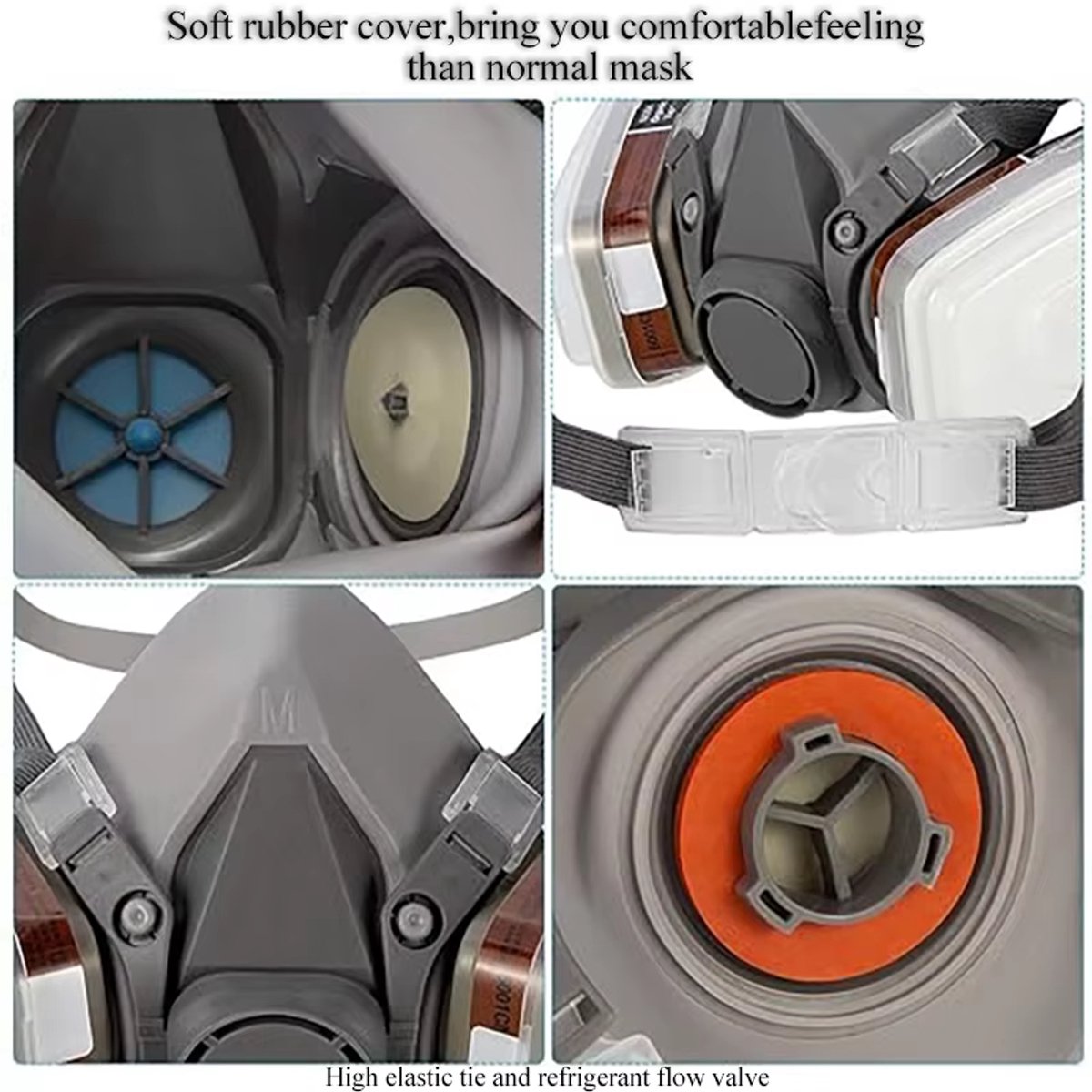 Ademhalingsmasker met filters - Herbruikbaar gasmasker - Ademhalingsmasker voor spuitverven, houtbewerking, lassen, stof en algemene veiligheid