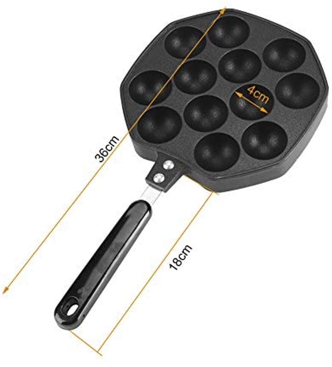 12 Holten Aluminium Anti-aanbak Gevulde Takoyaki Grillpan Plaat Octopus Bal/Pannenkoek Maker Bakken