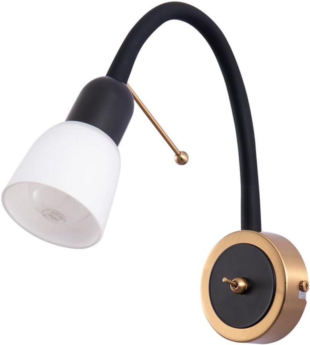 Zwarte Metalen Led Wandlamp met Witte Kap - Sfeervolle Verlichting voor Woonkamer of Slaapkamer