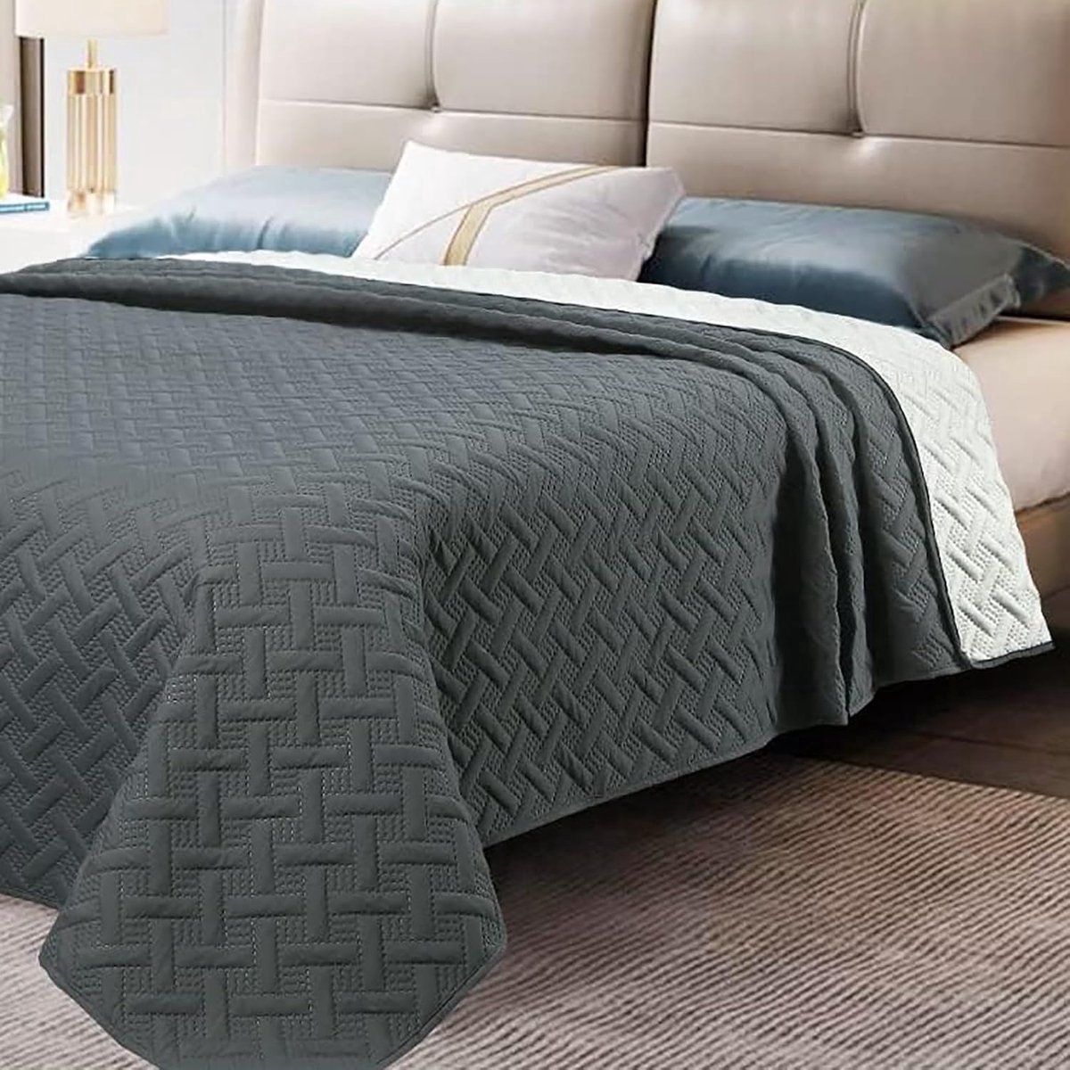 Stunq® Stijlvolle en Zachte Bedsprei met Geometrisch Patroon voor Slaapkamer of Woonkamer