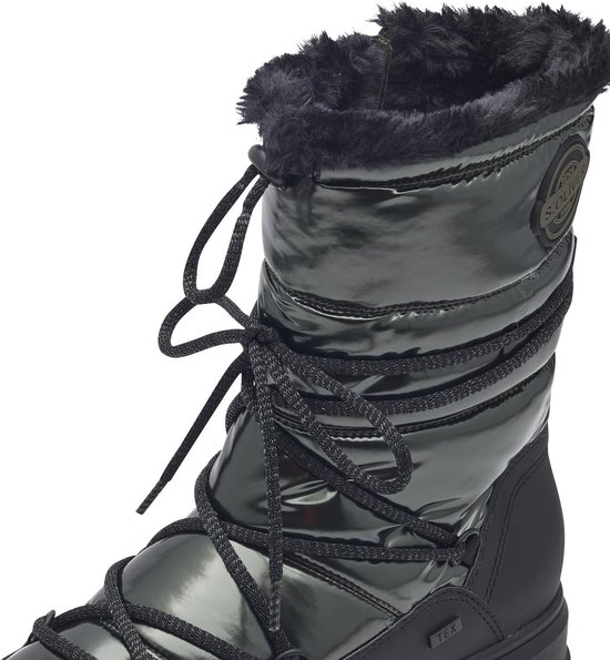 Rieker DAMES Laarzen W0063, Vrouwen Winterlaarzen,verwisselbaar voetbed,waterafstotend,riekerTEX,bont boots,bont laarzen,Zwart (schwarz / 00),39 EU / 6 UK